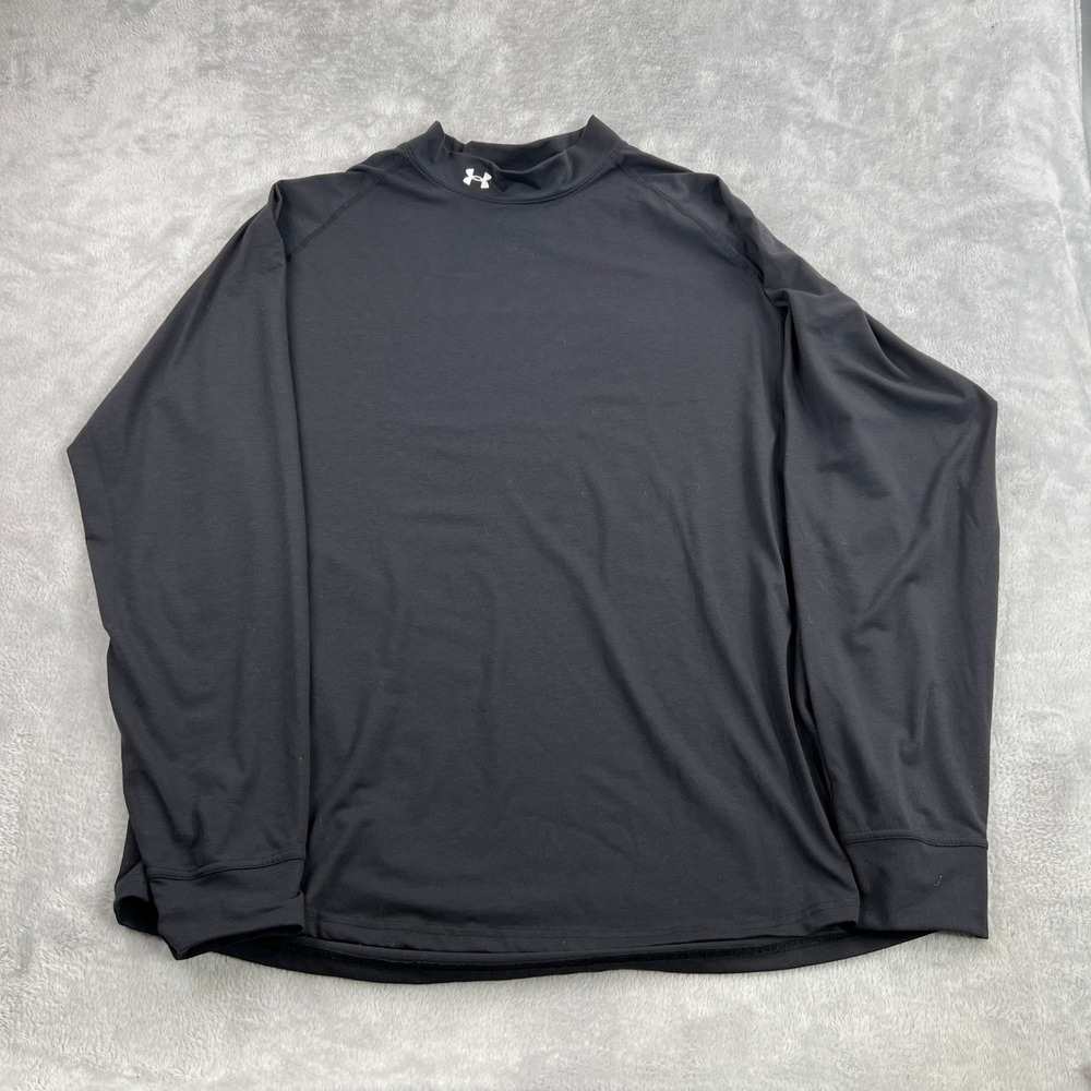 Under Armour Mock Neck Performance Shirt 2XL Black Men Athletic Gym VJOW210